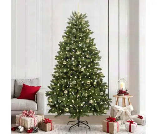 Mākslīgā Ziemassvētku Eglīte Zaļa 240 Cm Pvc Un Metāls Vidaxl