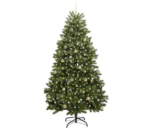 Mākslīgā Ziemassvētku Eglīte Zaļa 240 Cm Pvc Un Metāls Vidaxl
