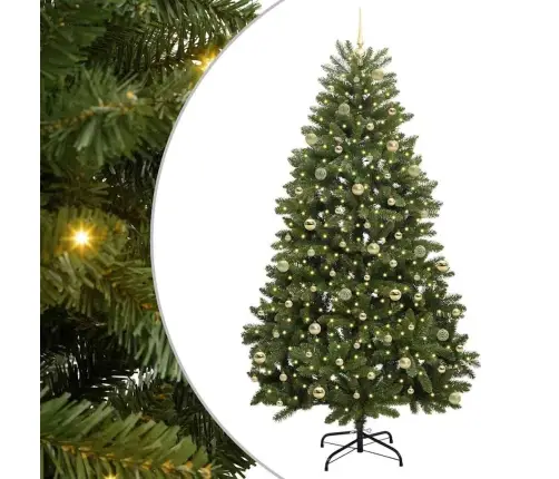 Mākslīgā Ziemassvētku Eglīte Zaļa 240 Cm Pvc Un Metāls Vidaxl