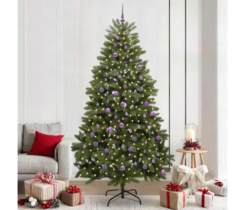 Mākslīgā Ziemassvētku Eglīte Zaļa 240 Cm Pvc Un Metāls Vidaxl