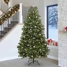 Mākslīgā Ziemassvētku Eglīte Zaļa 270 Cm Pvc Un Metāls Vidaxl