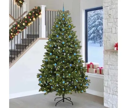 Tehisjõulupuu Koos 300 Led-Iga Roheline 270 Cm Pvc Ja Metall