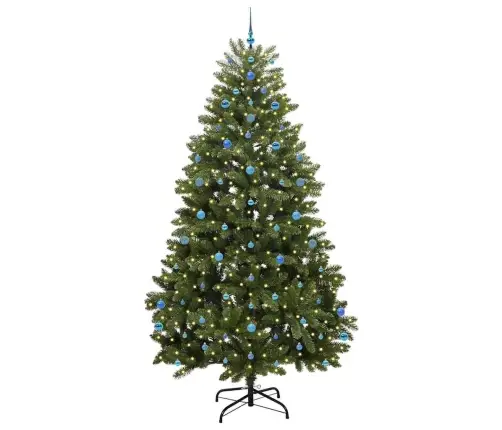 Tehisjõulupuu Koos 300 Led-Iga Roheline 270 Cm Pvc Ja Metall