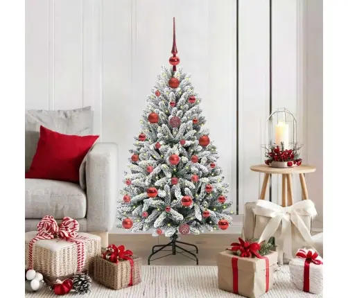 Mākslīgā Ziemassvētku Eglīte Zaļš Un Balts 120 Cm Pvc Un Metāls Vidaxl