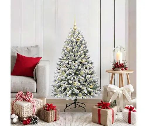 Dirbtinė Kalėdų Eglutė Žalia Ir Balta 120 Cm Pvc Ir Metalas