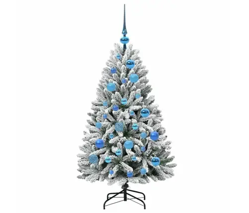 Mākslīgā Ziemassvētku Eglīte Zaļš Un Balts 120 Cm Pvc Un Metāls Vidaxl