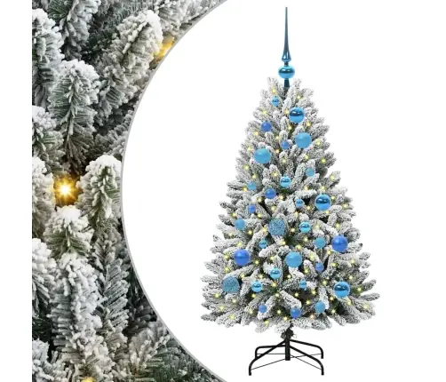 Mākslīgā Ziemassvētku Eglīte Zaļš Un Balts 120 Cm Pvc Un Metāls Vidaxl