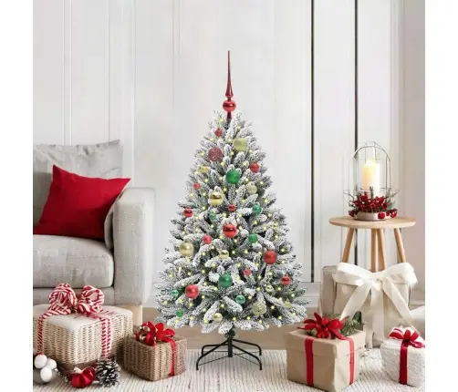 Dirbtinė Kalėdų Eglutė Žalia Ir Balta 120 Cm Pvc Ir Metalas