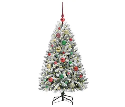 Dirbtinė Kalėdų Eglutė Žalia Ir Balta 120 Cm Pvc Ir Metalas