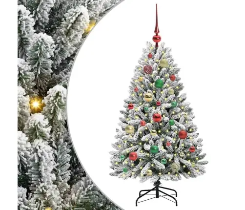 Dirbtinė Kalėdų Eglutė Žalia Ir Balta 120 Cm Pvc Ir Metalas