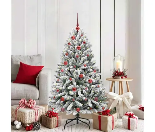 Mākslīgā Ziemassvētku Eglīte Zaļš Un Balts 150 Cm Pvc Un Metāls Vidaxl