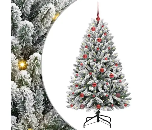 Mākslīgā Ziemassvētku Eglīte Zaļš Un Balts 150 Cm Pvc Un Metāls Vidaxl