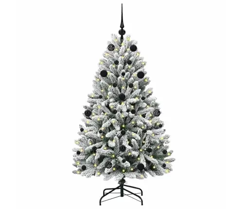 Dirbtinė Kalėdų Eglutė Žalia Ir Balta 150 Cm Pvc Ir Metalas