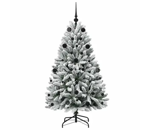 Dirbtinė Kalėdų Eglutė Žalia Ir Balta 150 Cm Pvc Ir Metalas