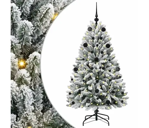 Dirbtinė Kalėdų Eglutė Žalia Ir Balta 150 Cm Pvc Ir Metalas