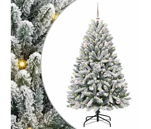 Dirbtinė Kalėdų Eglutė Žalia Ir Balta 150 Cm Pvc Ir Metalas