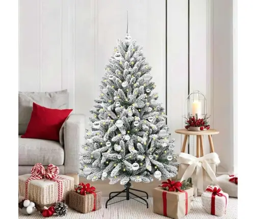 Mākslīgā Ziemassvētku Eglīte Zaļš Un Balts 150 Cm Pvc Un Metāls Vidaxl