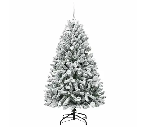 Mākslīgā Ziemassvētku Eglīte Zaļš Un Balts 150 Cm Pvc Un Metāls Vidaxl