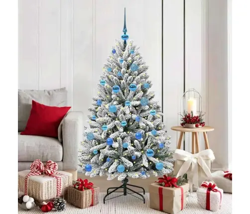 Dirbtinė Kalėdų Eglutė Žalia Ir Balta 150 Cm Pvc Ir Metalas