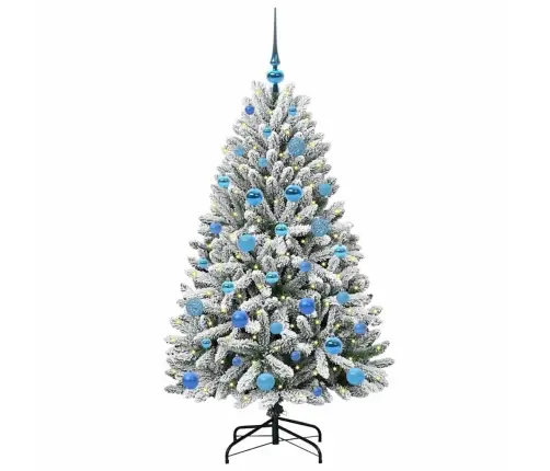 Dirbtinė Kalėdų Eglutė Žalia Ir Balta 150 Cm Pvc Ir Metalas