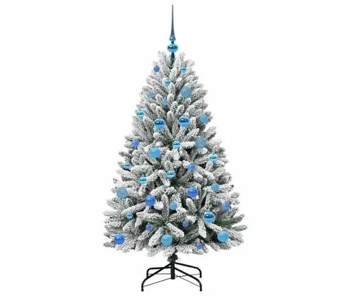 Dirbtinė Kalėdų Eglutė Žalia Ir Balta 150 Cm Pvc Ir Metalas