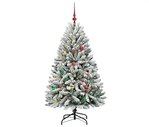 Tehisjõulupuu Roheline Ja Valge 150 Cm Pvc Ja Metall