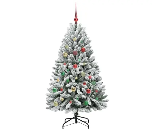 Tehisjõulupuu Roheline Ja Valge 150 Cm Pvc Ja Metall