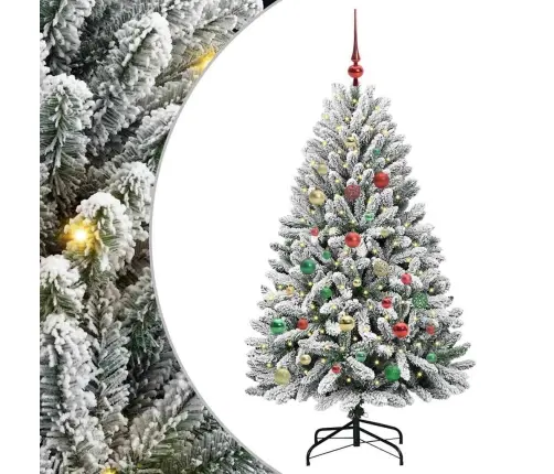 Tehisjõulupuu Roheline Ja Valge 150 Cm Pvc Ja Metall
