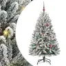 Tehisjõulupuu Roheline Ja Valge 150 Cm Pvc Ja Metall