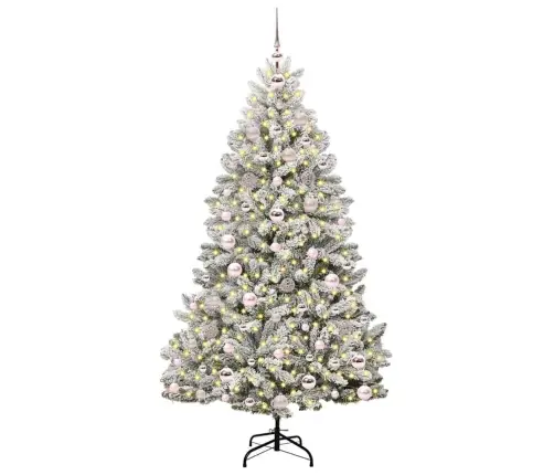 Mākslīgā Ziemassvētku Eglīte Zaļš Un Balts 180 Cm Pvc Un Metāls Vidaxl