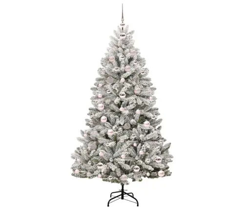 Mākslīgā Ziemassvētku Eglīte Zaļš Un Balts 180 Cm Pvc Un Metāls Vidaxl