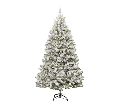 Tehisjõulupuu Roheline Ja Valge 180 Cm Pvc Ja Metall