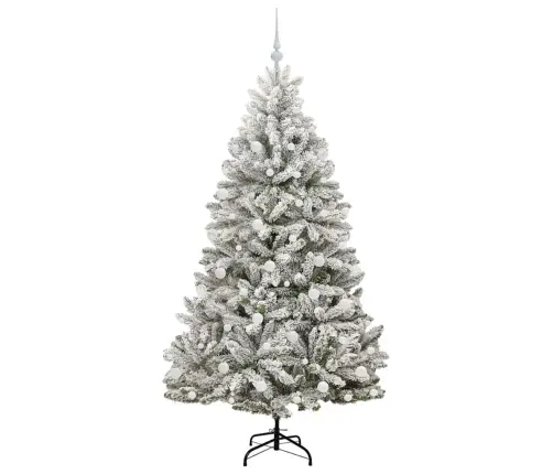 Tehisjõulupuu Roheline Ja Valge 180 Cm Pvc Ja Metall