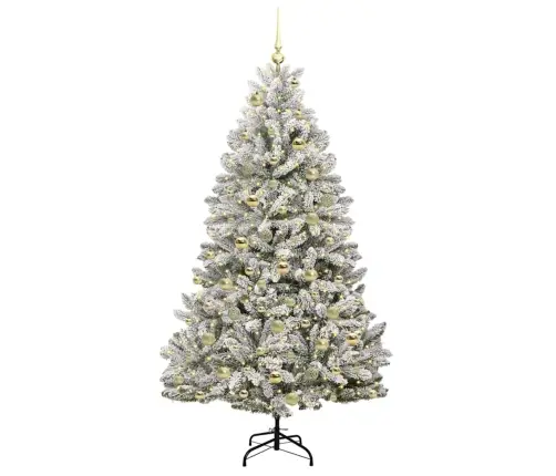 Tehisjõulupuu Roheline Ja Valge 180 Cm Pvc Ja Metall Tehisjõulupuu Roheline Ja Valge 180 Cm Pvc Ja Metall