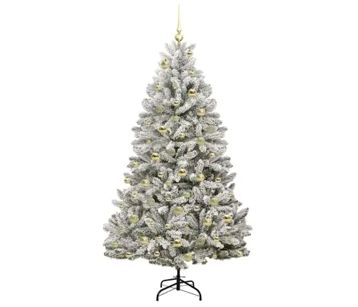 Tehisjõulupuu Roheline Ja Valge 180 Cm Pvc Ja Metall Tehisjõulupuu Roheline Ja Valge 180 Cm Pvc Ja Metall