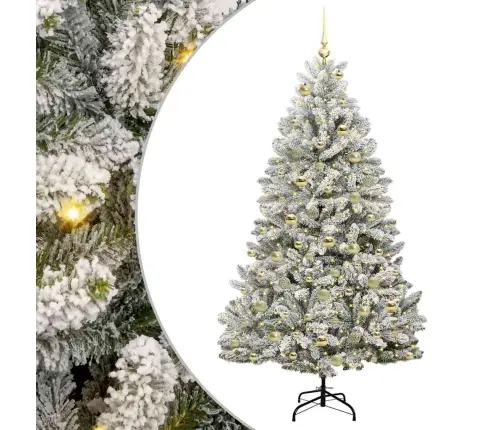 Tehisjõulupuu Roheline Ja Valge 180 Cm Pvc Ja Metall Tehisjõulupuu Roheline Ja Valge 180 Cm Pvc Ja Metall