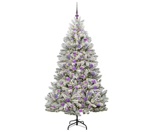 Mākslīgā Ziemassvētku Eglīte Zaļš Un Balts 180 Cm Pvc Un Metāls Vidaxl