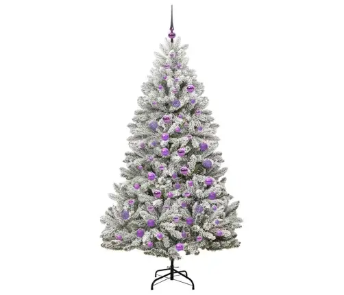 Mākslīgā Ziemassvētku Eglīte Zaļš Un Balts 180 Cm Pvc Un Metāls Vidaxl