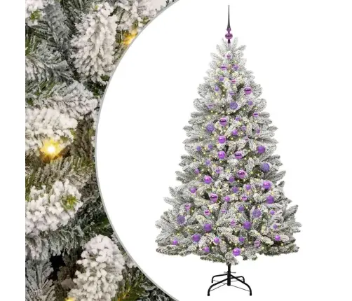 Mākslīgā Ziemassvētku Eglīte Zaļš Un Balts 180 Cm Pvc Un Metāls Vidaxl