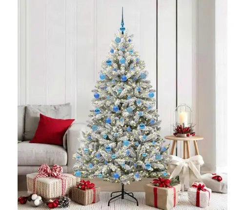 Dirbtinė Kalėdų Eglutė Žalia Ir Balta 180 Cm Pvc Ir Metalas