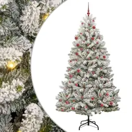 Mākslīgā Ziemassvētku Eglīte Zaļš Un Balts 210 Cm Pvc Un Metāls Vidaxl Mākslīgā Ziemassvētku Eglīte Zaļš Un Balts 210 Cm Pvc Un Metāls Vidaxl
