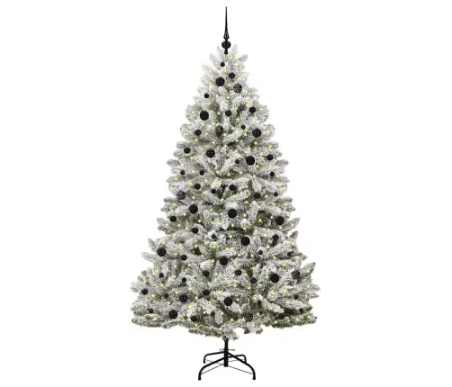 Tehisjõulupuu Roheline Ja Valge 210 Cm Pvc Ja Metall