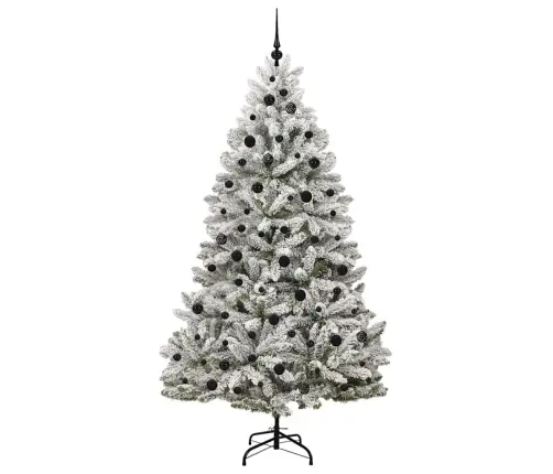 Tehisjõulupuu Roheline Ja Valge 210 Cm Pvc Ja Metall