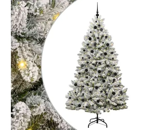 Tehisjõulupuu Roheline Ja Valge 210 Cm Pvc Ja Metall