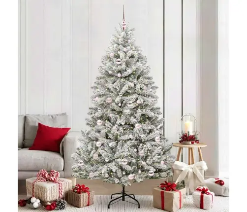 Mākslīgā Ziemassvētku Eglīte Zaļš Un Balts 210 Cm Pvc Vidaxl