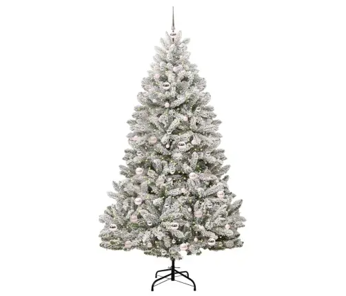 Mākslīgā Ziemassvētku Eglīte Zaļš Un Balts 210 Cm Pvc Vidaxl