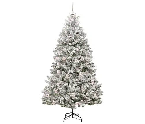 Mākslīgā Ziemassvētku Eglīte Zaļš Un Balts 210 Cm Pvc Vidaxl