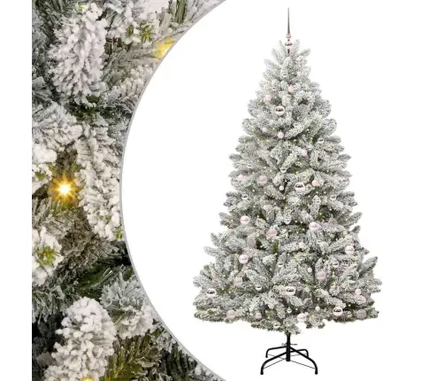 Mākslīgā Ziemassvētku Eglīte Zaļš Un Balts 210 Cm Pvc Vidaxl