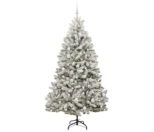 Mākslīgā Ziemassvētku Eglīte Zaļš Un Balts 210 Cm Pvc Vidaxl