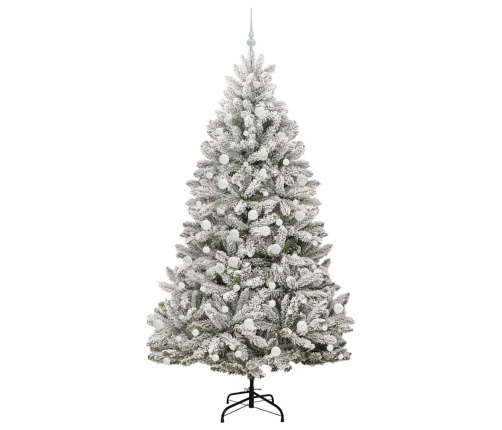Tehisjõulupuu Roheline Ja Valge 210 Cm Pvc Ja Metall